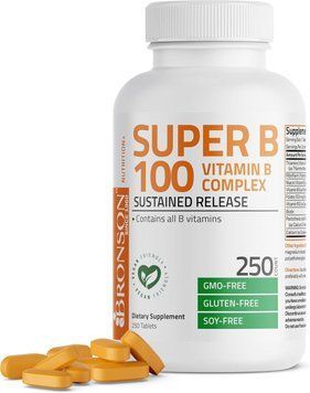 Добавка премиум-класса комплекс витамина B Bronson Super B 100 Vitamin B Complex 250 таблеток 4384307725 фото
