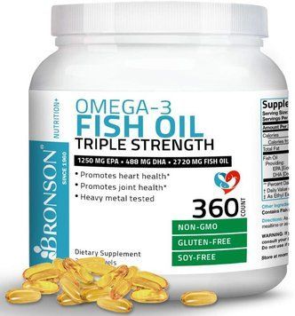 Добавка премиум-класса Bronson Omega 3 Fish Oil Triple Strength 360 капсул 2534003576 фото