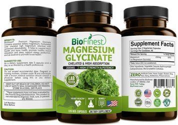 Хелатный глицинат магния премиум-класса BioFinest Chelated Magnesium Glycinate 120 капсул 4384306663 фото
