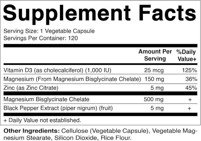 Добавка премиум-класса бисглицинат магния Vitamatic Magnesium Bisglycinate 500mg 120 капсул 4384308382 фото