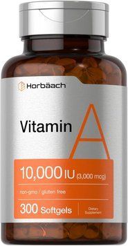 Добавка премиум-класса витамин А Horb&auml;ach Vitamin A 10000 IU 300 капсул 2470358955 фото