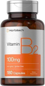 Домішка преміумкласу вітамін B2 Horb&auml;ach Vitamin B-2 100mg 180 капсул 2510601161 фото