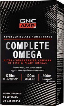 GNC AMP Complete Omega комплекс омега-кислот премиум-класса 60 капсул 4382153836 фото