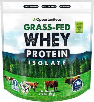 Домішка преміумкласу сироватковий протеїн трав'яного відкорму Opportuniteas Grass Fed Whey Isolate Protein Powder 1113 г 4382266186 фото