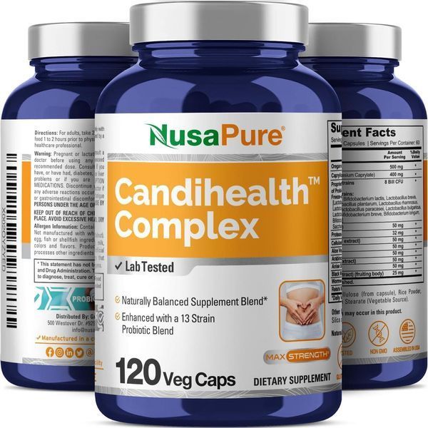 Добавка для поддержки здоровья кишечника премиум-класса NusaPure CandiHealth Complex 120 капсул 4384306965 фото