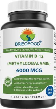 Домішка преміумкласу вітамін B-12 Brieofood Vitamin B-12 (Methycoballamin) 6000 mcg 240 таблеток 2639926889 фото
