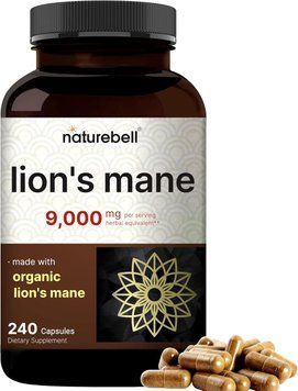 Добавка премиум-класса для когнитивного мозга и поддержка иммунитета NatureBell Lions Mane Mushroom 240 капсул 4384307327 фото
