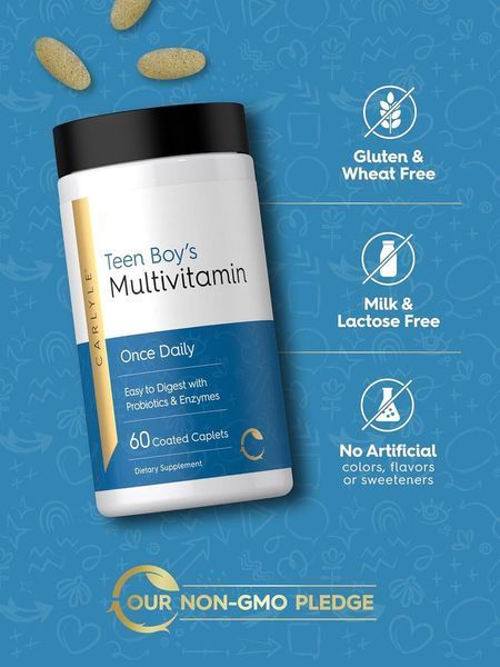 Домішка преміумкласу мультивітаміни для хлопчиків Carlyle Teen Multivitamin for Boys 60 таблеток 2912043892 фото