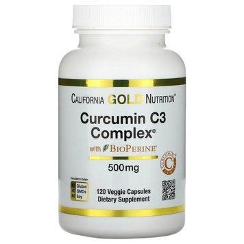 Жиросжигатель California Gold Nutrition Curcumin C3 Complex 120 капсул (4384303547) 1441194436 фото