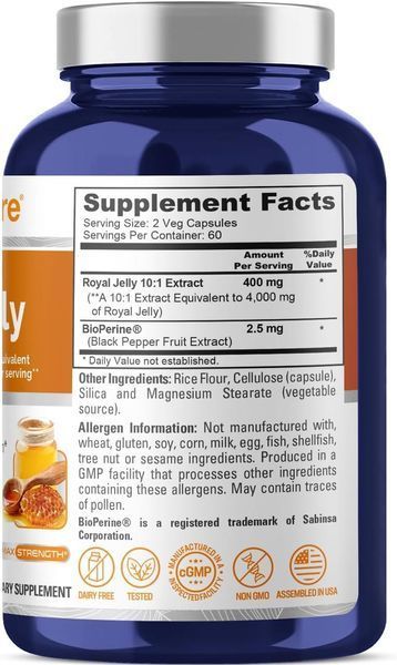 Маточное молочко премиум-класса NusaPure Royal Jelly 120 капсул 4384306823 фото