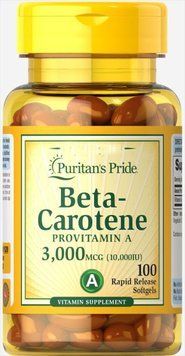 Вітаміни Puritan's Pride Beta-Carotene 10,000 IU 100 капсул (4384301431) 1060001255 фото