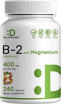 Витаминно-минеральный комплекс с глицинатом магния премиум-класса Deal Supplement Vitamin B2 with Magnesium 240 капсул 2391751323 фото