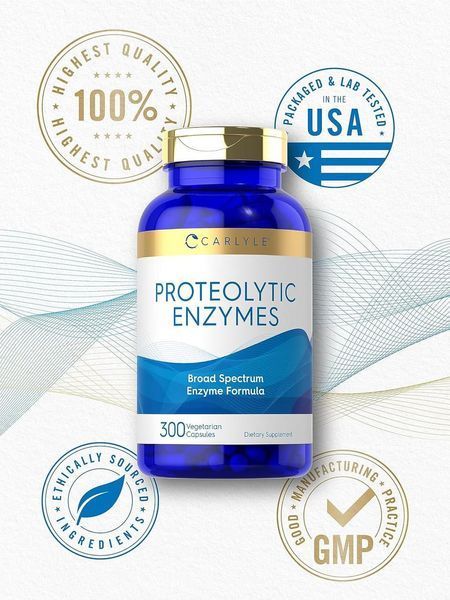 Домішка преміумкласу вдосконалений ферментний комплекс Carlyle Proteolytic Enzymes 300 капсул 2814134453 фото
