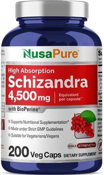 Ягоды шизандры премиум-класса NusaPure Schizandra 200 капсул 2341006629 фото