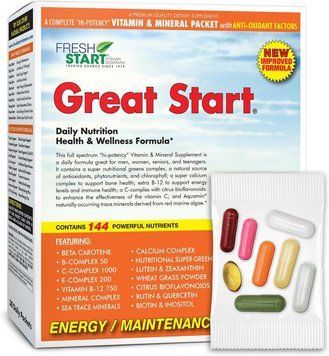 Повний щоденний вітамінний комплекс преміумкласу енергія й основи Fresh Start Great Start 30 пакетів 2227300801 фото