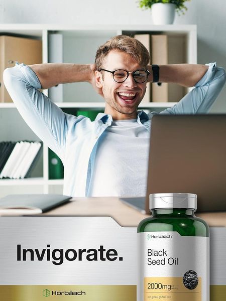 Масло черного тмина премиум-класса Horb&auml;ach Black Seed Oil 2000mg 120 капсул 4384307384 фото