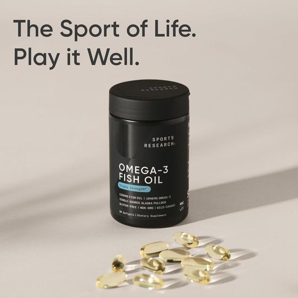 Sports Research Triple Strength Omega-3 Fish Oil 1250 mg 90 капсул 4384303812 фото
