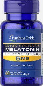 Спеціальний продукт Puritan's Pride Melatonin 5 mg 60 капсул (4384301612) 1060001428 фото