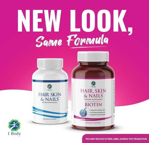 Витамины для волос, кожи и ногтей 1 Body Hair, Skin, and Nails Vitamins 60 капсул 4384305890 фото