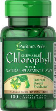 Специальный продукт Puritan's Pride Chewable Chlorophyll with Natural Spearmint Flavor 100 капсул (4384302485) 1437159616 фото
