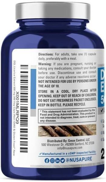 Экстракт солодки премиум-класса Shaklee DGL Licorice Extract 500 mg 200 капсул 2301248048 фото