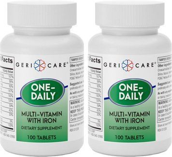 Добавка премиум-класса мультивитамины обогащены железом GeriCare One-Daily Multi-Vitamin with Iron 200 таблеток 4384308695 фото