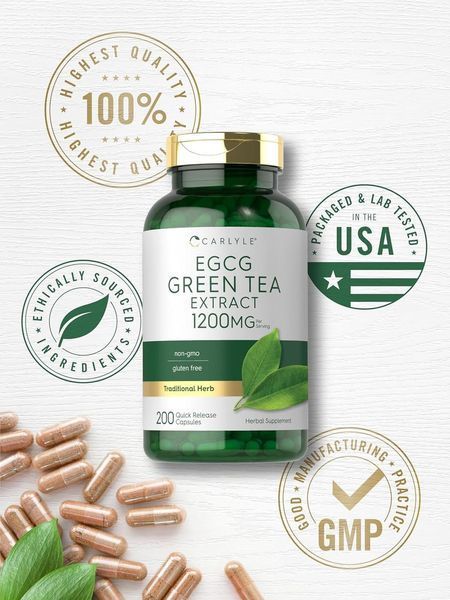 Домішка преміумкласу екстракт зеленого чаю Carlyle EGCG Green Tea Extract 200 капсул 2824059494 фото